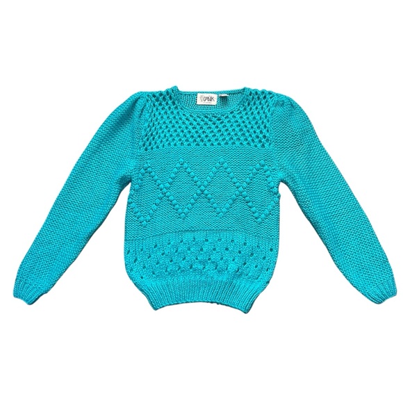 Danik of California Sweaters - VTG Danik of California Sweater SZ L Aqua Retro Boho Cabincore Cozy Hipster